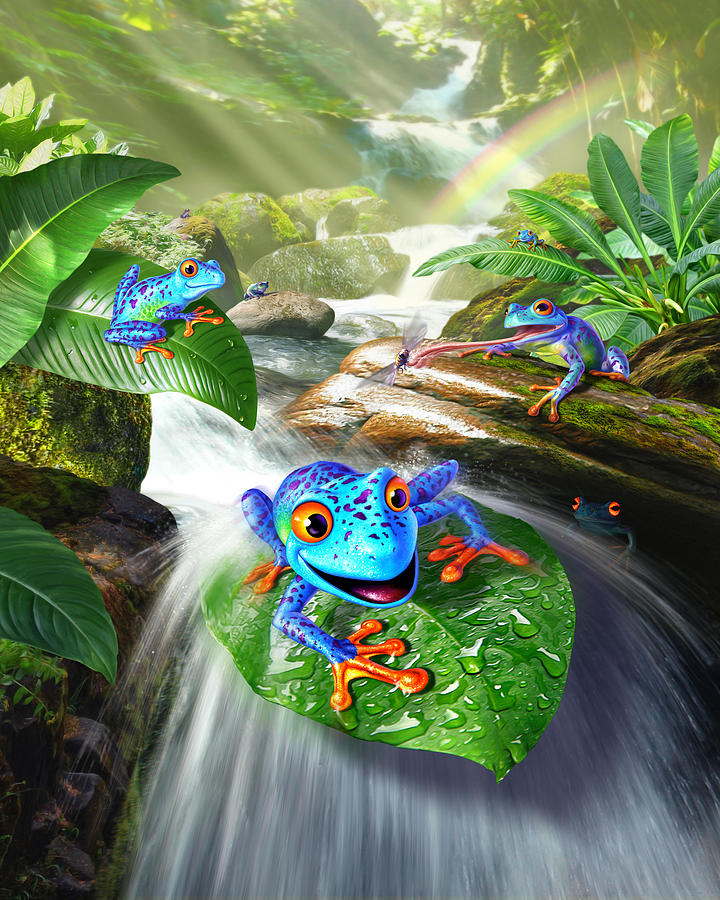Frog Digital Art - Frog Capades by Jerry LoFaro
