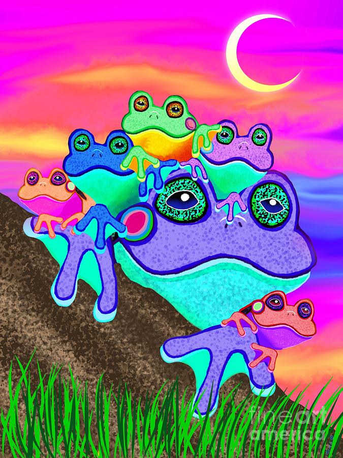 Frog Family Painting by Nick Gustafson