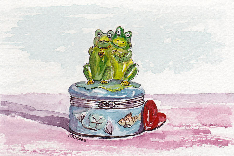Treasure Box Painting - Frog Friendship by Julie Maas