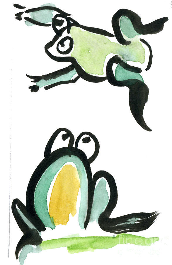 Frog In Mid Leap Painting