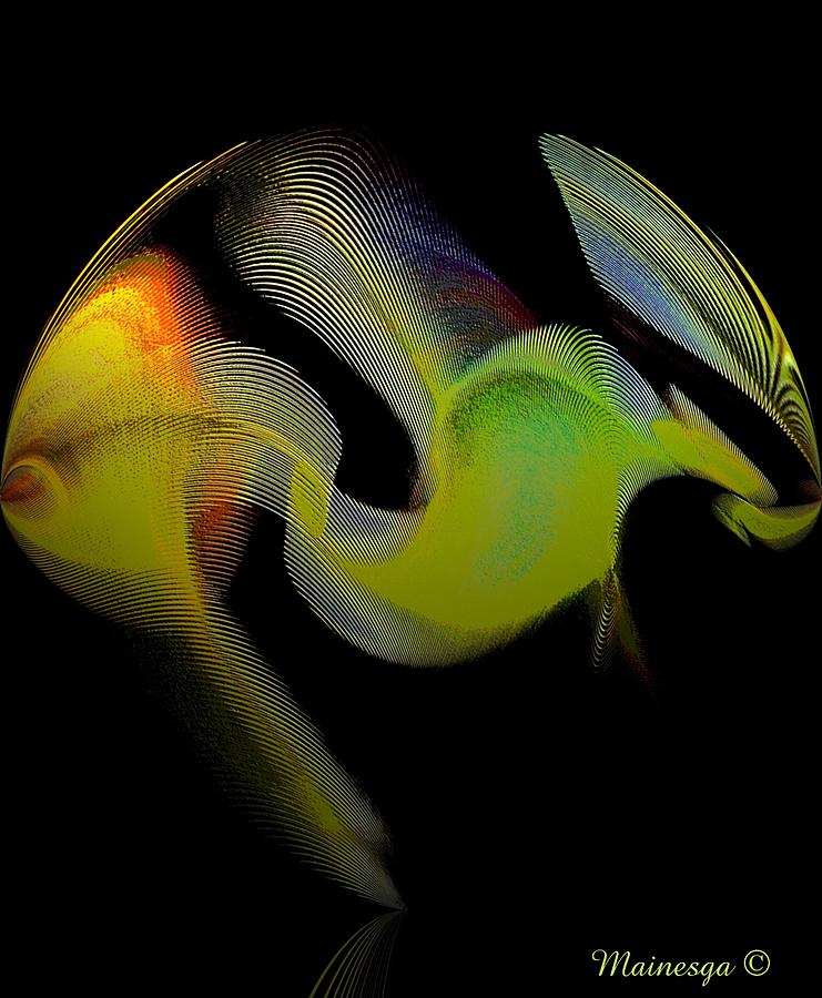Abstract Digital Art - Frog by Ines Garay-Colomba