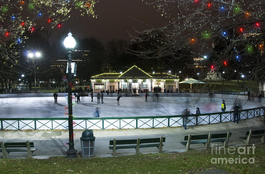 Boston Photograph - Frog Pond Ice Skating Rink in Boston Commons by Juli Scalzi