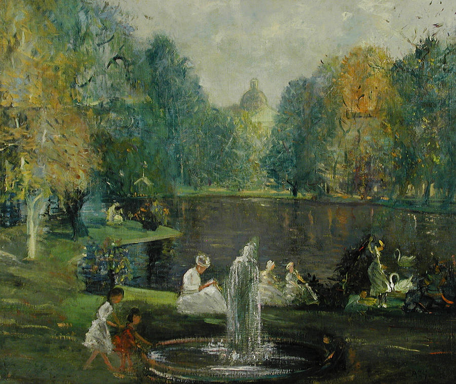 Arthur Clifton Goodwin Painting - Frog Pond in Boston Public Gardens by Arthur Clifton Goodwin