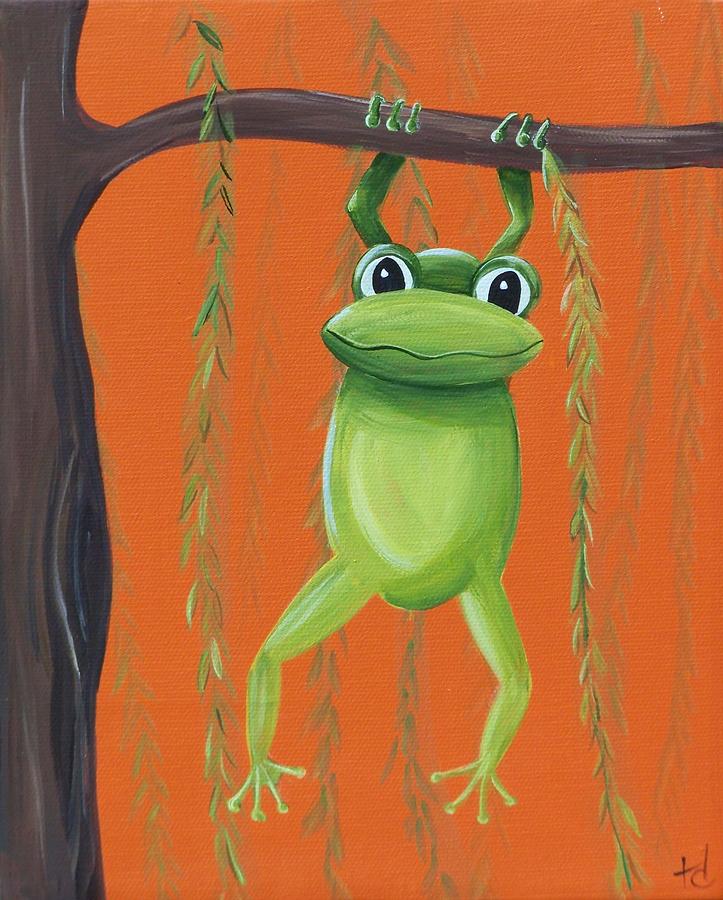 Frog Painting - Frogger by Tracie Davis