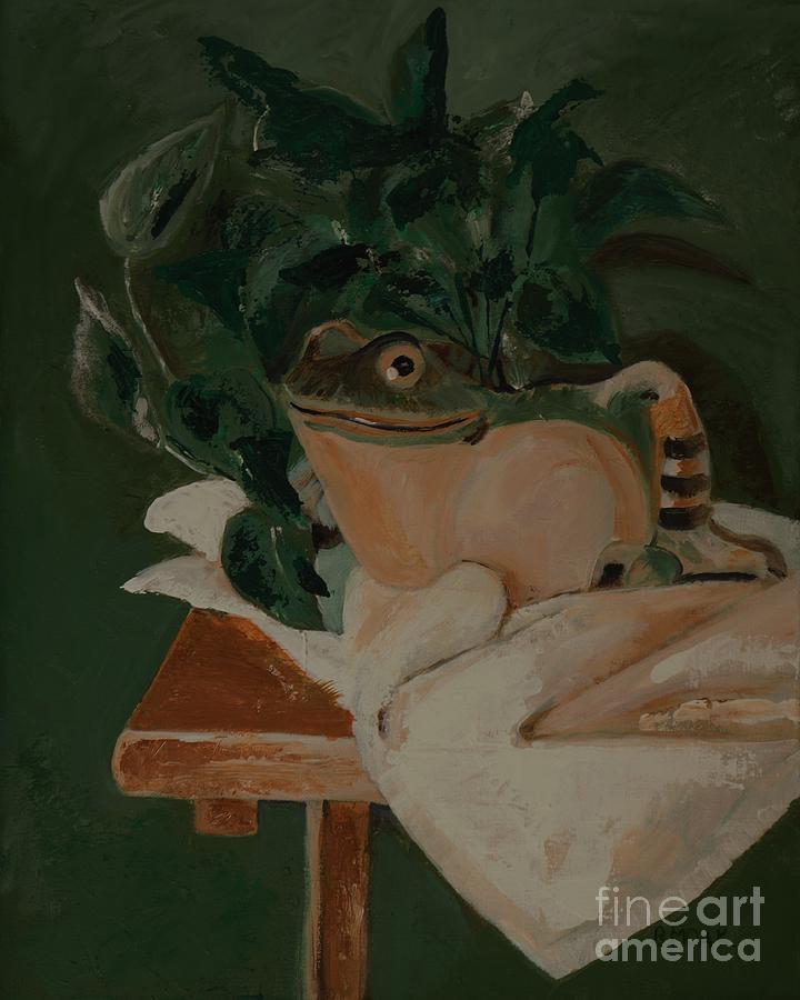 Froggie Painting by Barbara Moak