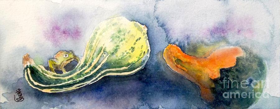 Froggy And Gourds Painting