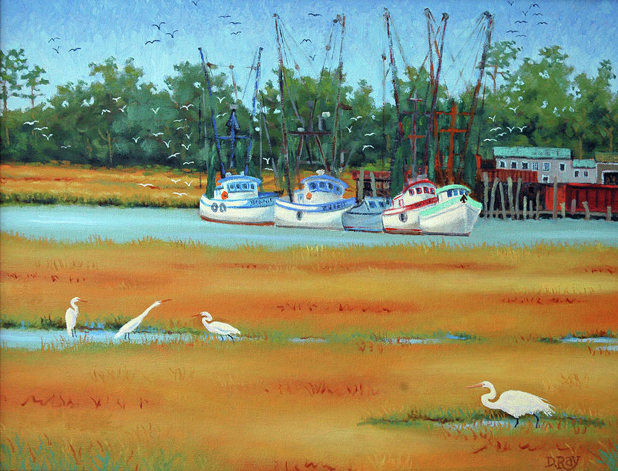 Boat Painting - Frogmore Boats by Dwain Ray