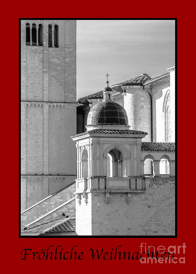 Holiday Photograph - Frohliche Weihnachten with Basilica Details by Prints of Italy