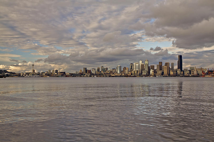 from Alki Beach Seattle skyline Photograph by SC Heffner