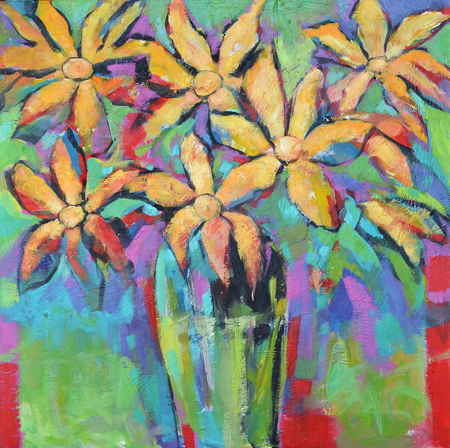 Flowers Painting - From My Garden by Filomena Booth Flowers Painting - From My Garden by Filomena Booth
