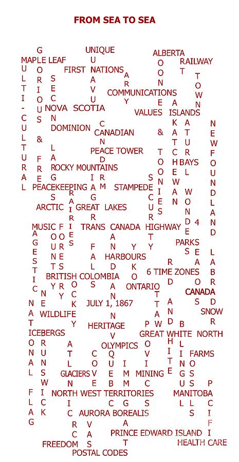 City Digital Art - From Sea to Sea - Canada - Crosswords by Barbara A Griffin