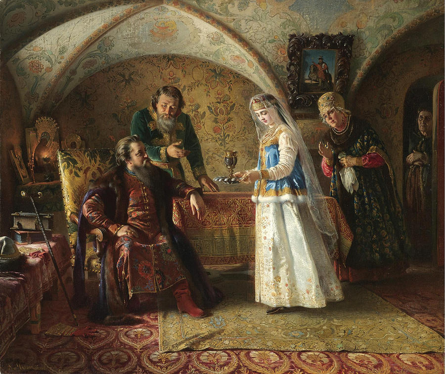 From the Everyday Life of the Russian Boyar in the Late XVII Century Painting by Konstantin Makovsky