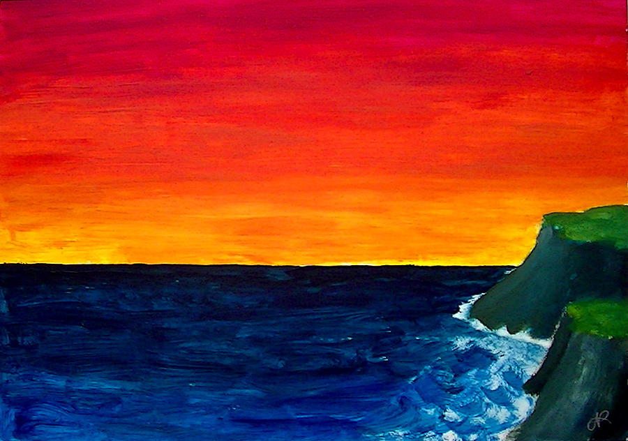 From where the sun meets the sea Painting by Nieve Andrea