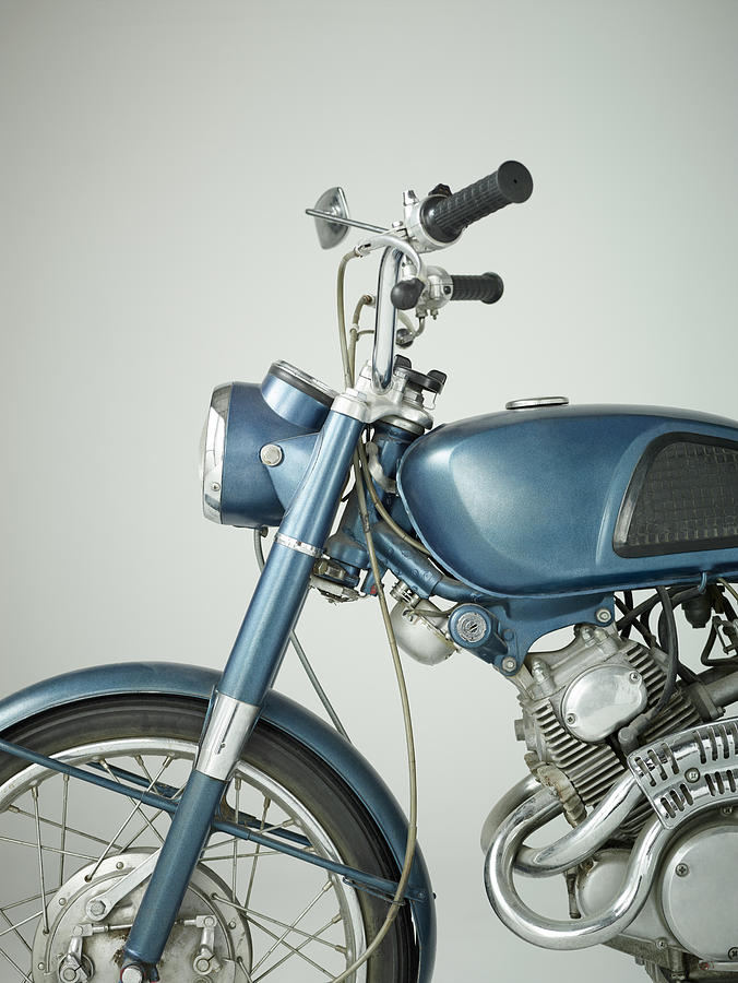 Front Of Vintage Motorcycle In Studio Photograph by Nisian Hughes Front Of Vintage Motorcycle In Studio Photograph by Nisian Hughes