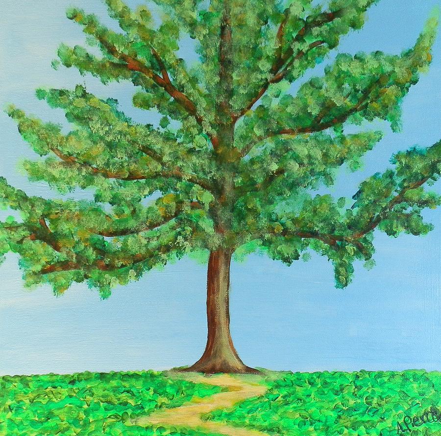 Front Porch Oak Tree Painting by Amanda Pierce | Fine Art America