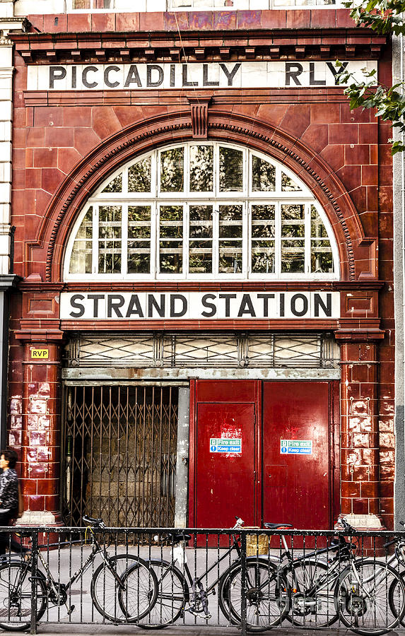 Front to the disused Strand Underground station on the Piccadill Photograph by Peter Noyce