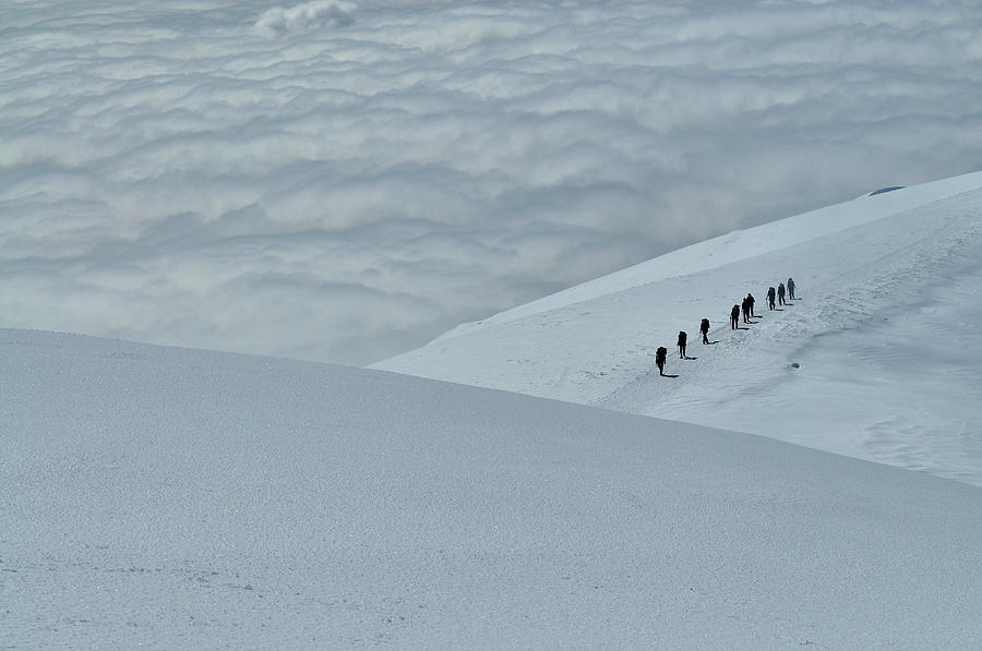 Front View Of Climbers Approaching Photograph by Michelle Theall - Fine ...