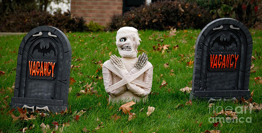 Fall Photograph - Front Yard Halloween Graveyard by Amy Cicconi