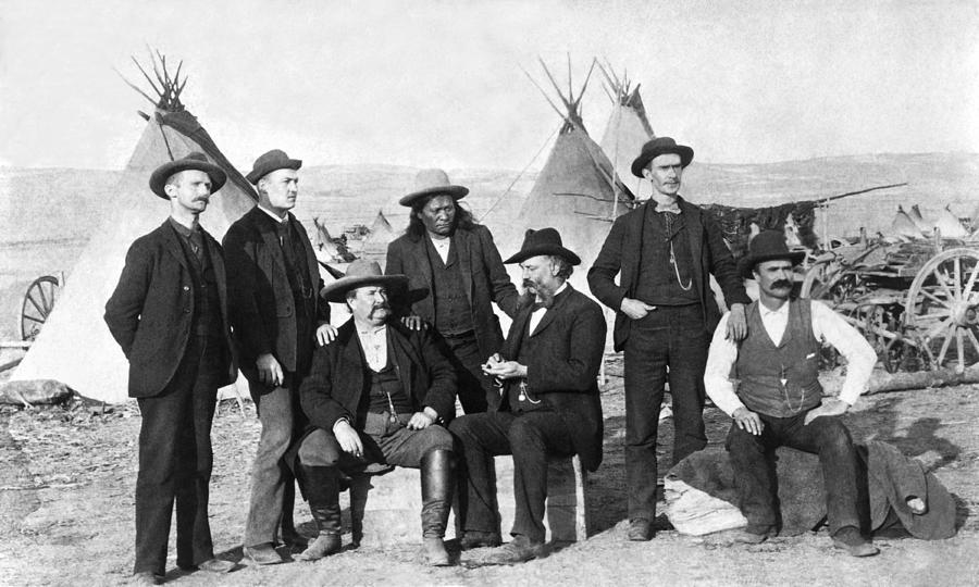 Frontier Men At An Indian Camp Photograph by Underwood Archives