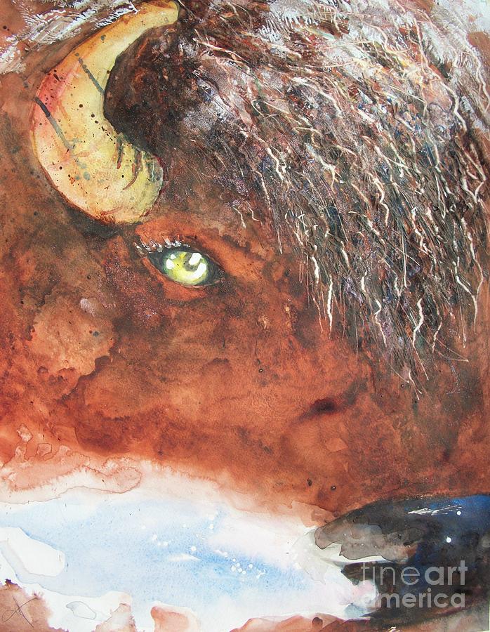 Frosty Bison Breath Painting by Carol Losinski Naylor Frosty Bison Breath Painting by Carol Losinski Naylor