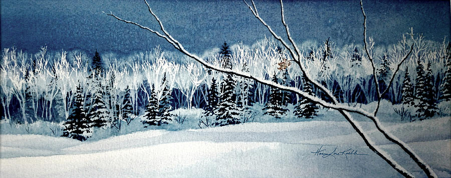 Frosty Forest Valley Painting by Hanne Lore Koehler