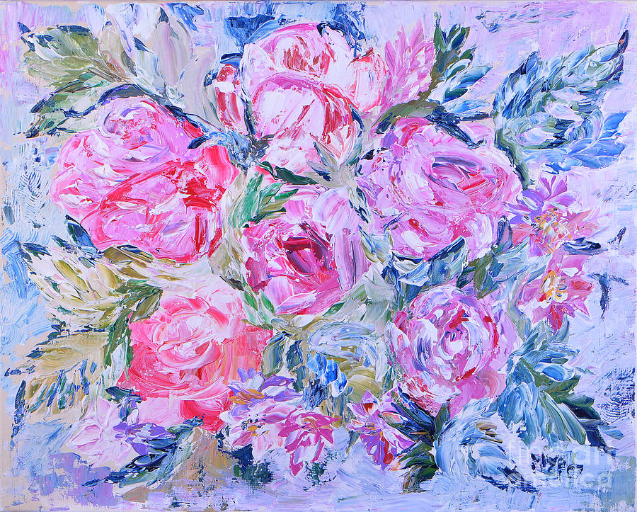 Frosty Roses Painting