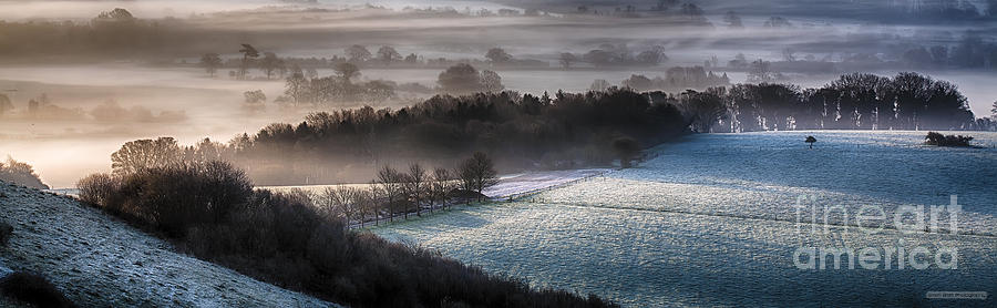 Frosty spring morning panoramic Photograph by Simon Bratt