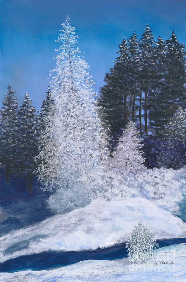 Frosty Trees Painting by Ginny Neece