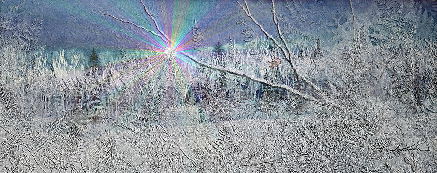 Frosty Window Distant Sun Painting