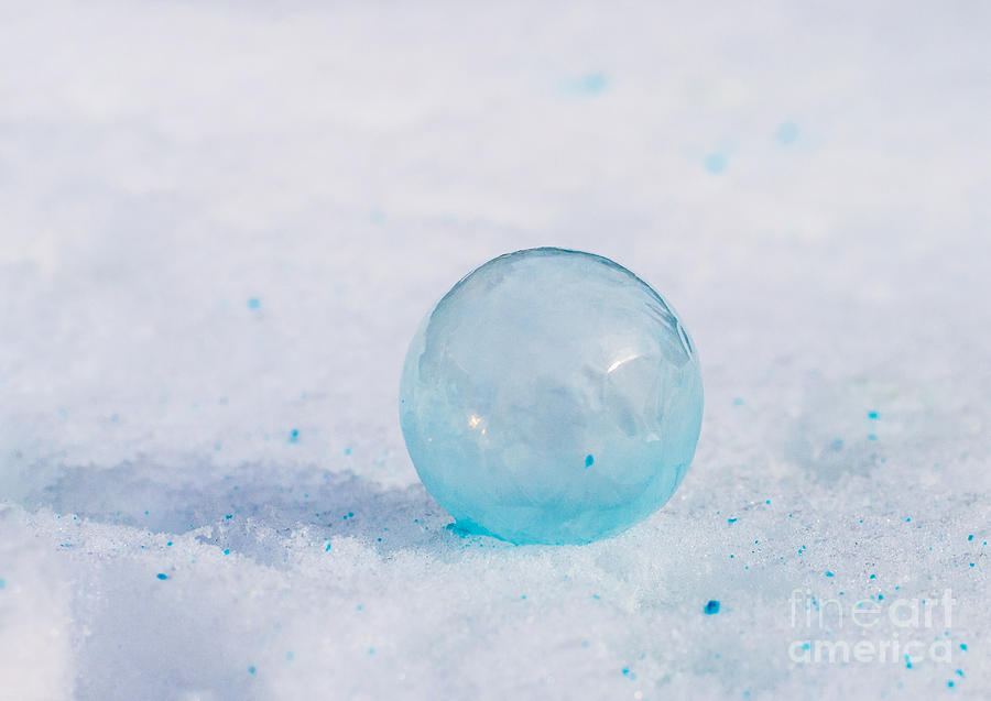Frozen Blue Bubble Photograph by Cheryl Baxter