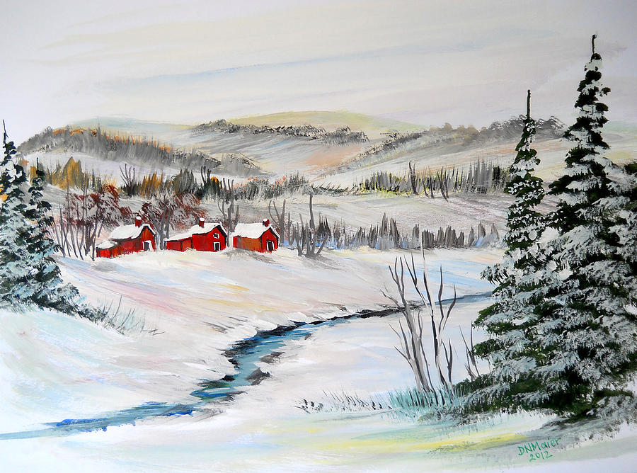 Frozen Creek Painting by Dorothy Maier
