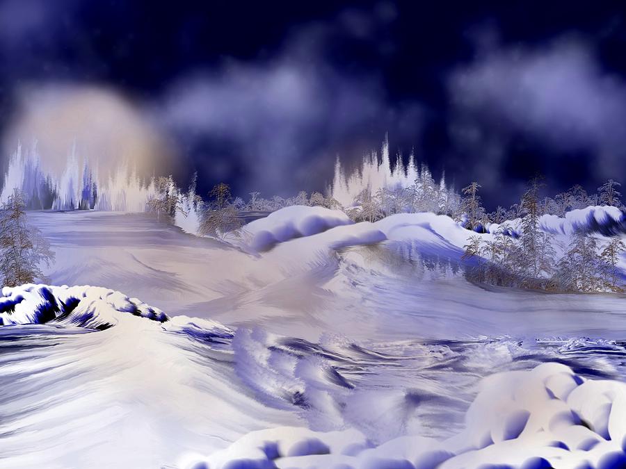 Winter Digital Art - Frozen by Diane Storer