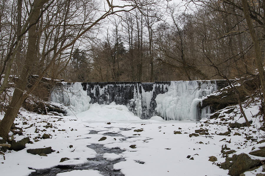 Frozen Dove Lake Waterfall Photograph by Bill Cannon