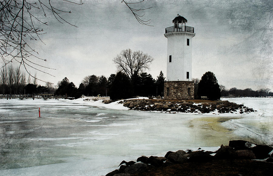 Lighthouse Photograph - Frozen Entry 3 - De by Janice Adomeit