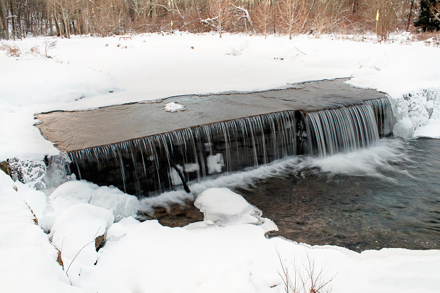 Frozen falls at Pine Creek Photograph by Michael Porchik
