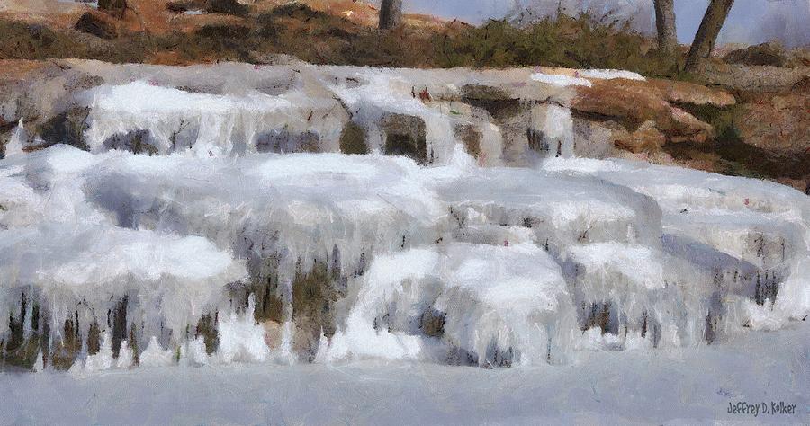 Frozen Falls Painting by Jeffrey Kolker