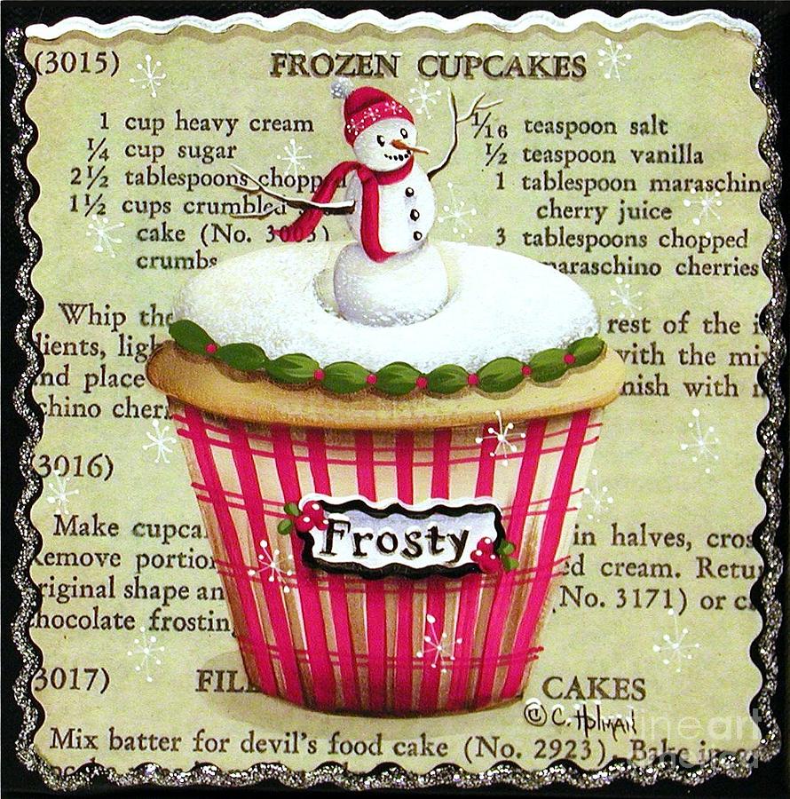 Frozen Frosty Cupcake Painting by Catherine Holman