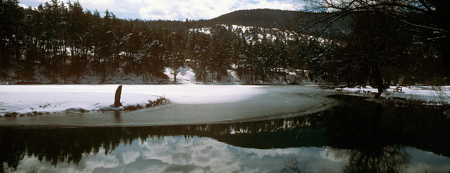 Nature Photograph - Frozen Lake In Winter In French Riviera by Panoramic Images