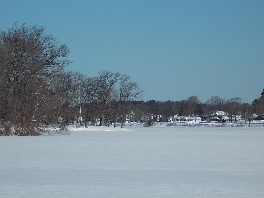 Frozen Lake Quannapowitt Photograph by Catherine Gagne