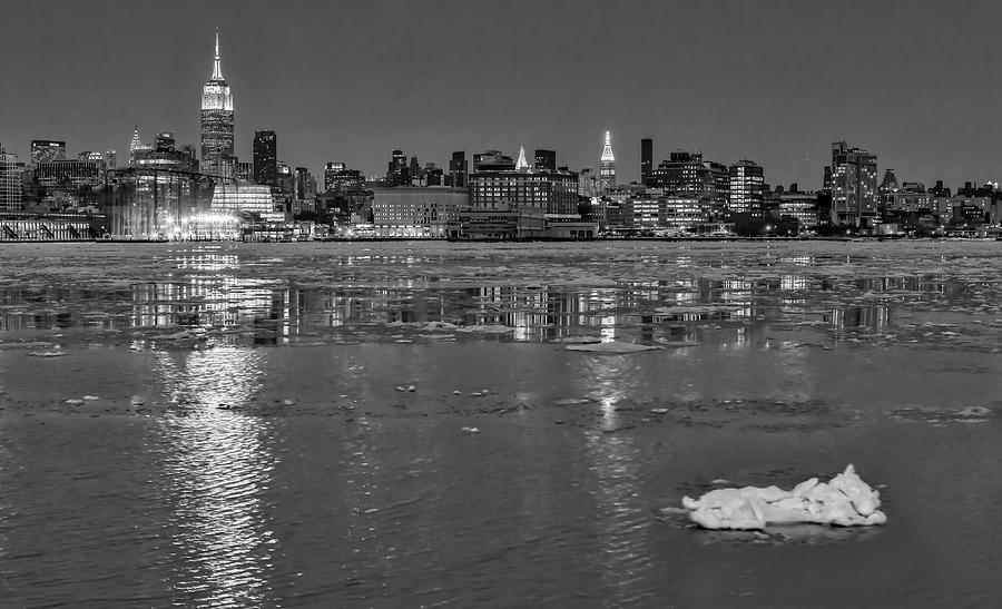 Frozen Midtown Manhattan NYC BW Photograph by Susan Candelario
