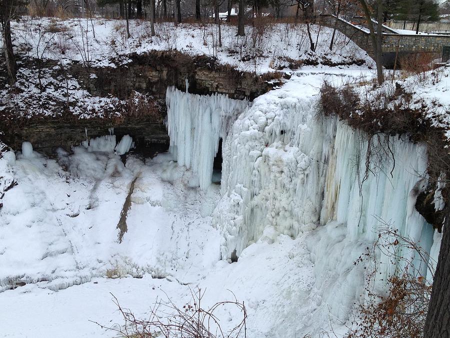 Winter Photograph - Frozen Minnehaha Falls by Josephine W