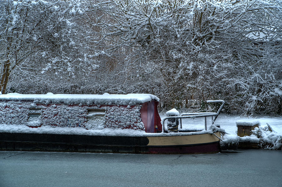Frozen Narrowboat Photograph by Mark Llewellyn