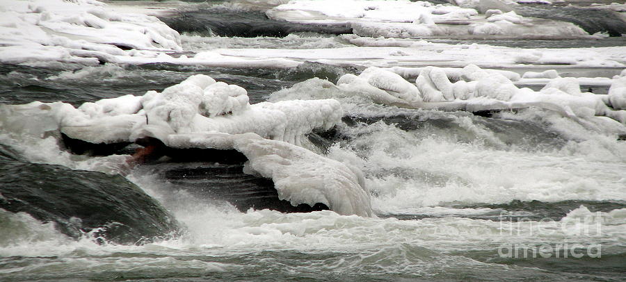 Frozen Niagara River Rapids Above Niagara Falls Photograph