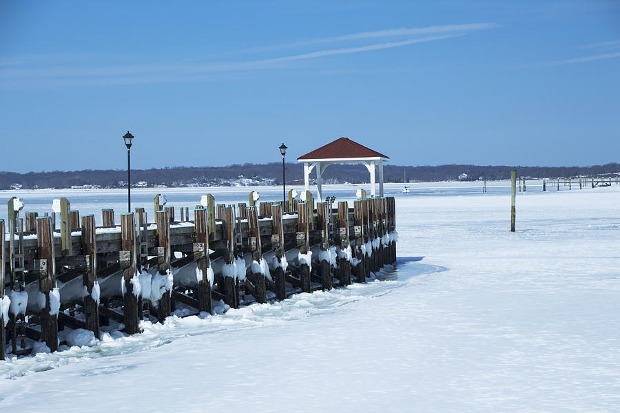 Frozen Northport Dock Photograph by Susan Jensen