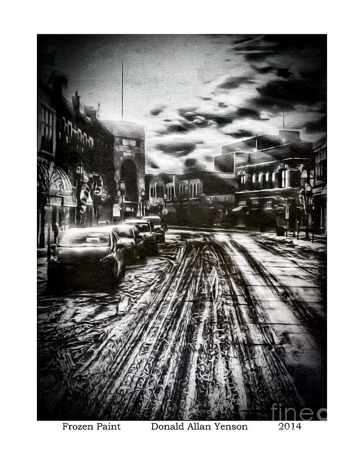 Black And White Photograph - Frozen Paint by Donald Yenson