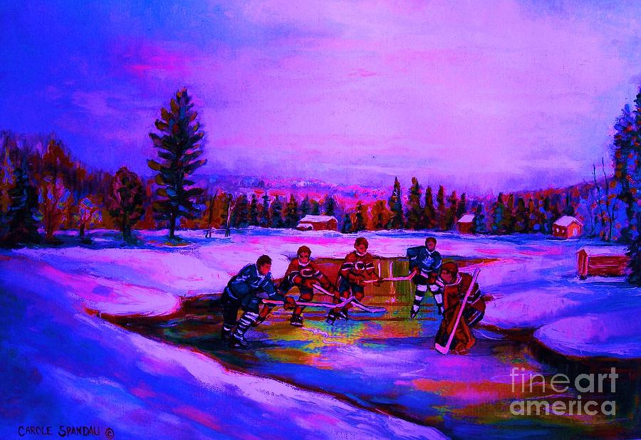 Hockey Painting - Frozen Pond by Carole Spandau