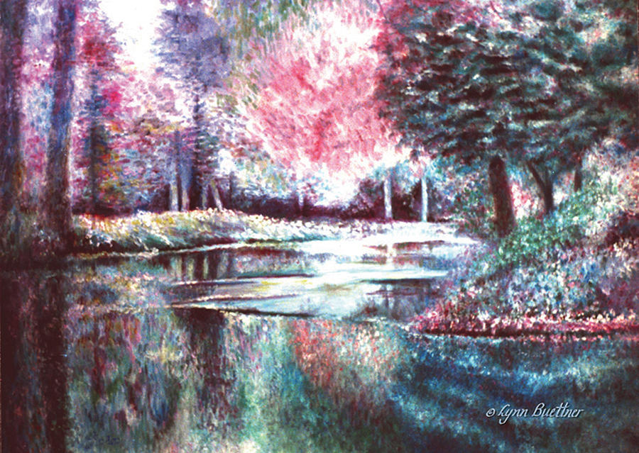 Frozen Pond Painting by Lynn Buettner