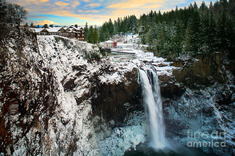 Fall Photograph - Frozen Snoqualmie Falls by Inge Johnsson