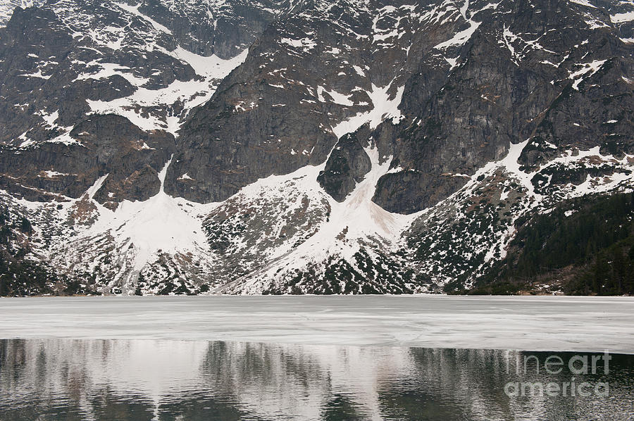Frozen spring Morskie Oko Lake  Photograph by Arletta Cwalina