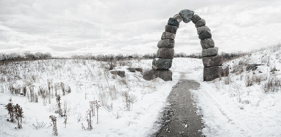 Snow Photograph - Frozen Stone Arch by Scott Norris Snow Photograph - Frozen Stone Arch by Scott Norris